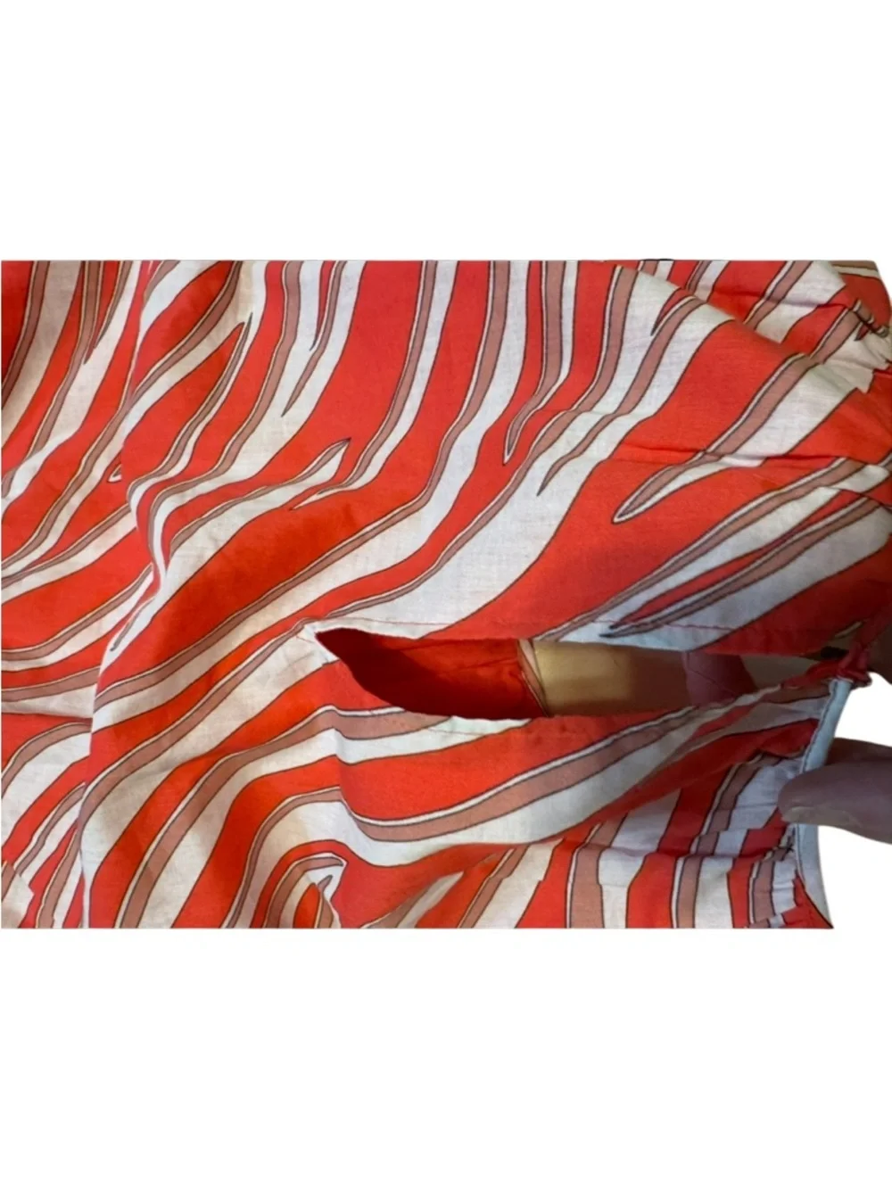 Michael Michael Kors Cotton Lawn Cutout Mini Dress In Zebra Geranium Red/Pink XL - Picture 11 of 13